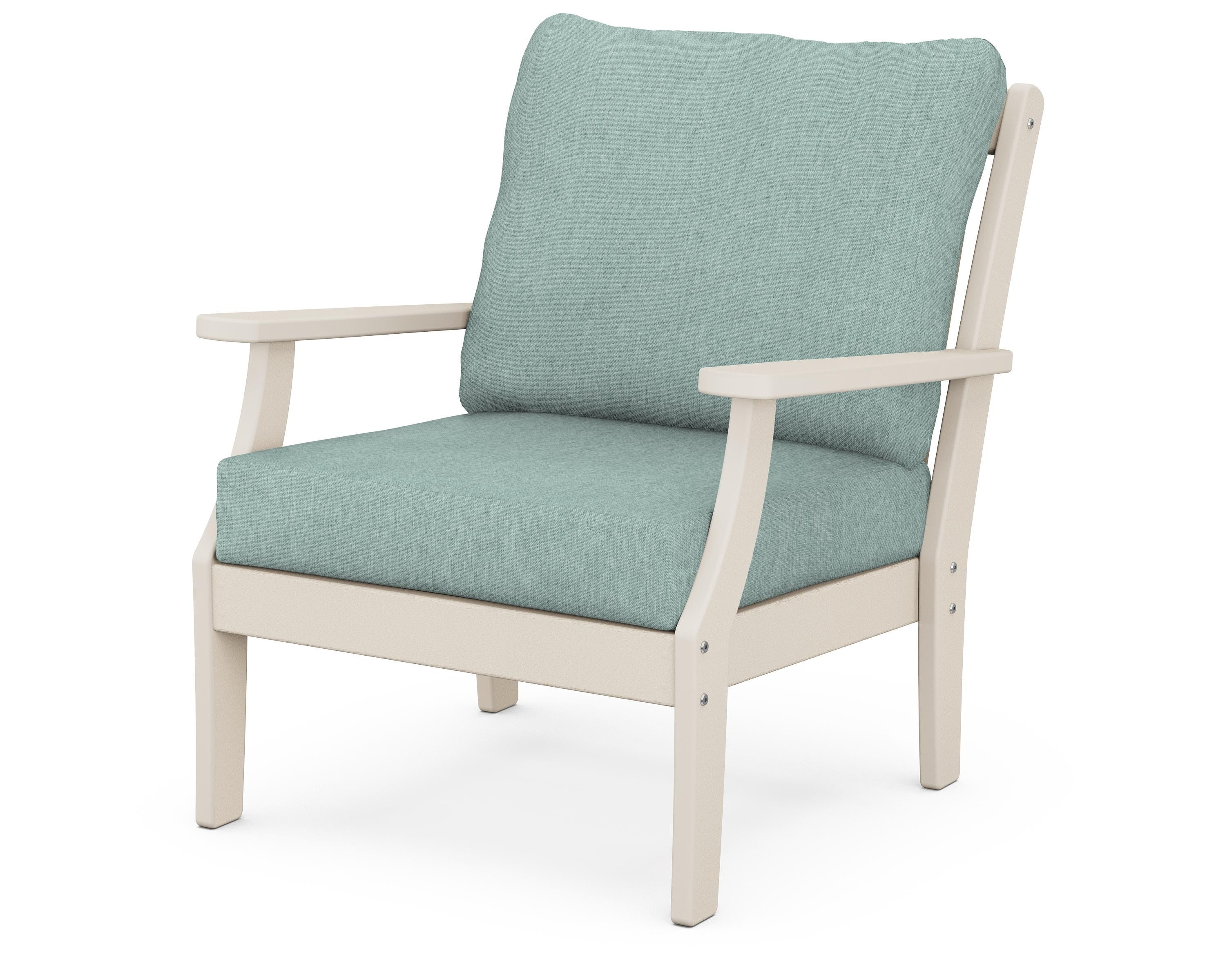 POLYWOOD® Braxton Deep Seating Chair in Sand / Glacier Spa