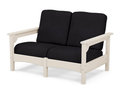 POLYWOOD® Club Loveseat in Sand / Midnight Linen