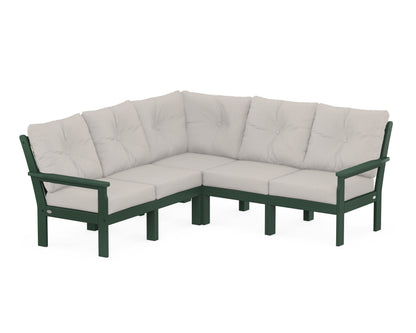 POLYWOOD® Vineyard 5-Piece Sectional in Green / Cast Ash
