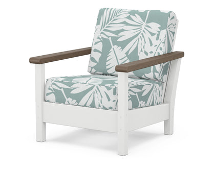 POLYWOOD® Harbour Deep Seating Chair in White / Kona / Leaf Glacier Spa