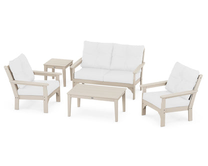 POLYWOOD® Vineyard 5-Piece Deep Seating Set in Sand / Natural