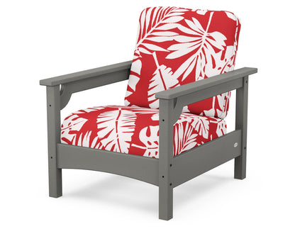 POLYWOOD® Club Chair in Slate Grey / Leaf Crimson