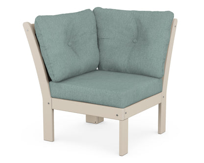 POLYWOOD® Vineyard Modular Corner Chair in Sand / Glacier Spa