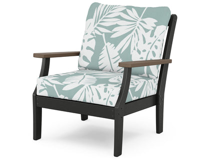 POLYWOOD® Braxton Deep Seating Chair in Black / Kona / Leaf Glacier Spa