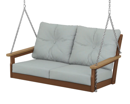 POLYWOOD® Vineyard Deep Seating Swing in Teak / Natural / Spa