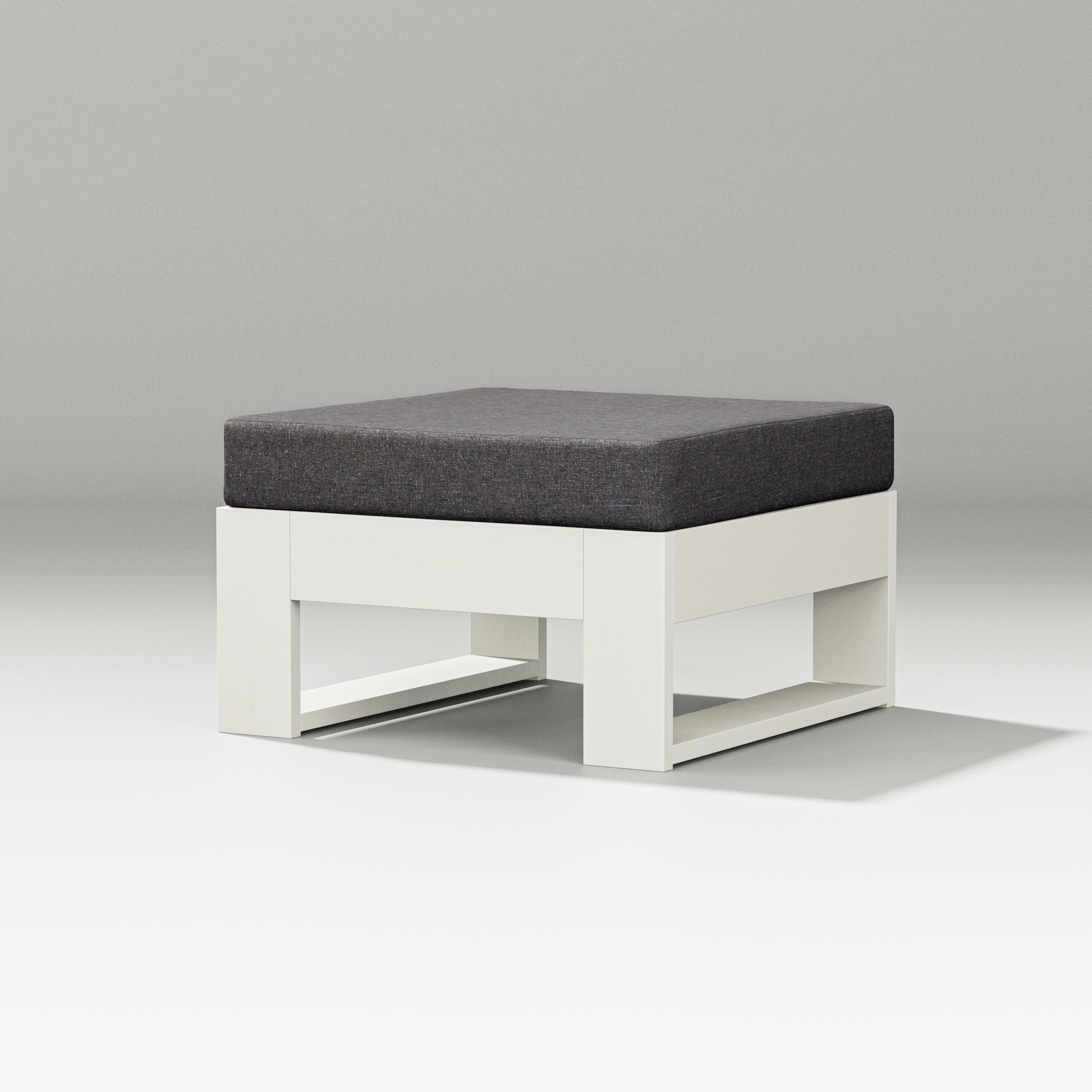 PW Designer Series Latitude Lounge Ottoman in Vintage White / Ash Charcoal