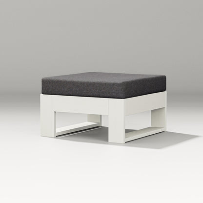 PW Designer Series Latitude Lounge Ottoman in Vintage White / Ash Charcoal