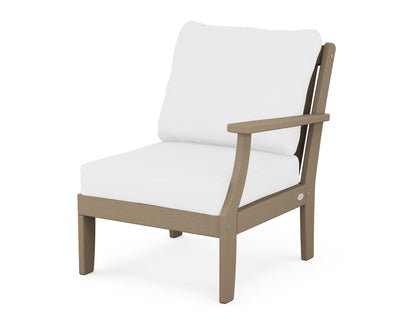 POLYWOOD® Braxton Modular Right Arm Chair in Vintage Sahara / Natural