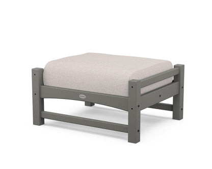 POLYWOOD® Club Ottoman in Slate Grey / Dune Burlap
