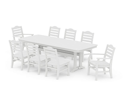 POLYWOOD® Savannah 9-Piece Dining Set with Trestle Legs in White