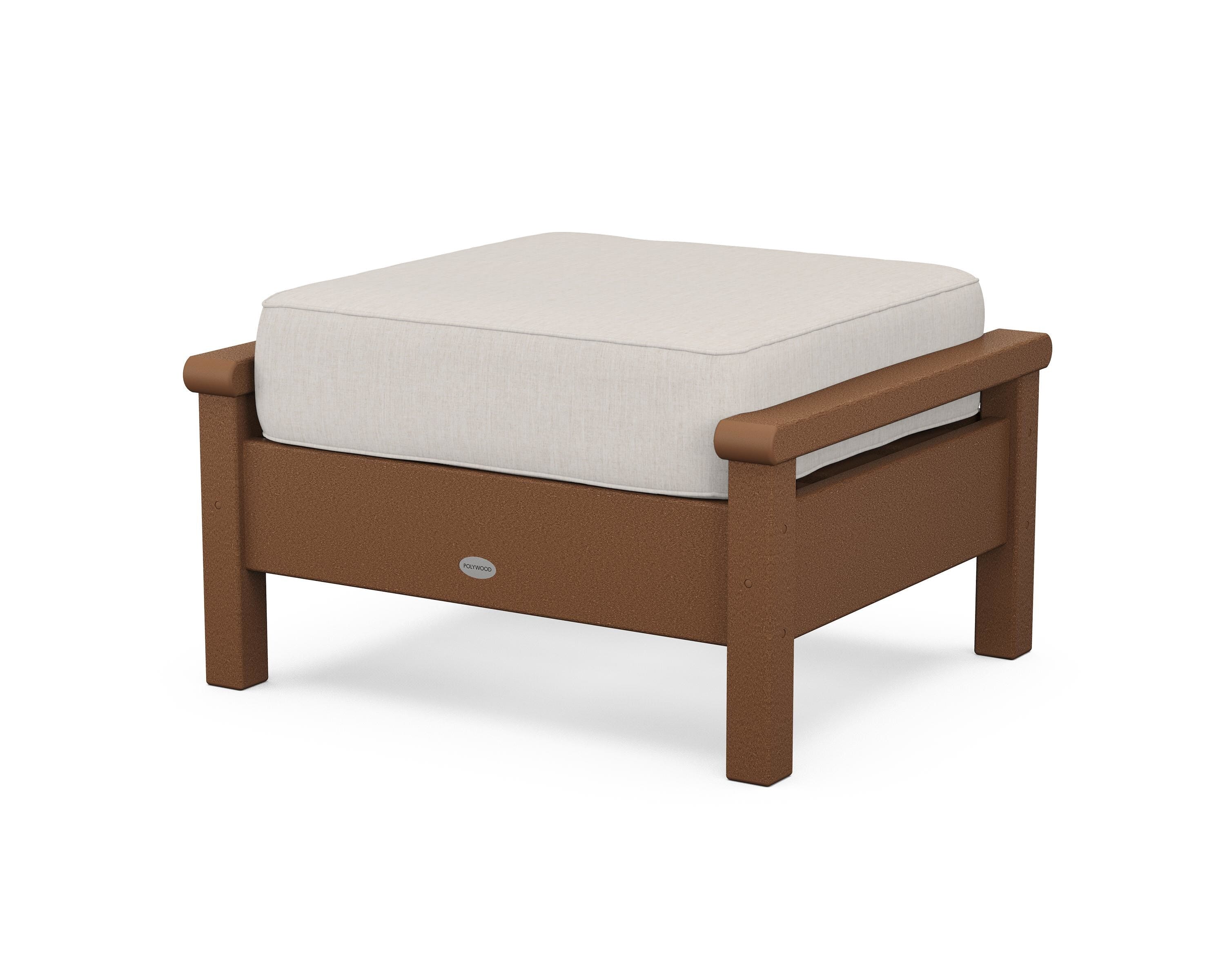 POLYWOOD® Harbour Deep Seating Ottoman in Teak / Cast Ash