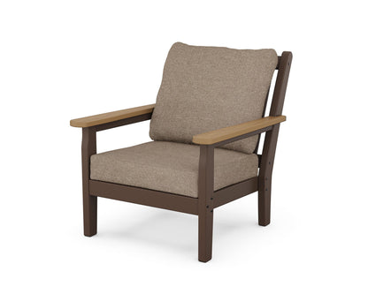 POLYWOOD® Chippendale Deep Seating Chair in Mahogany / Natural / Spiced Burlap