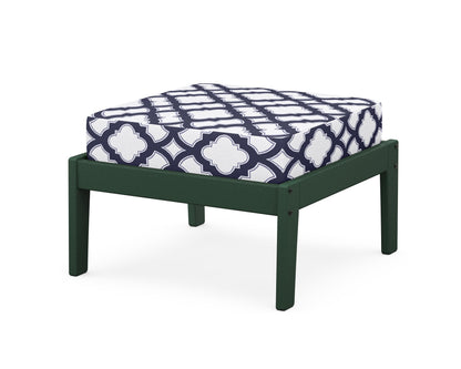 Unbranded Deep Seating Ottoman in Green / Trellis Navy