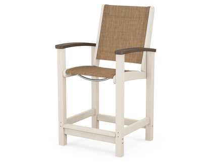 POLYWOOD® Coastal Counter Chair in Sand / Kona / Burlap Sling