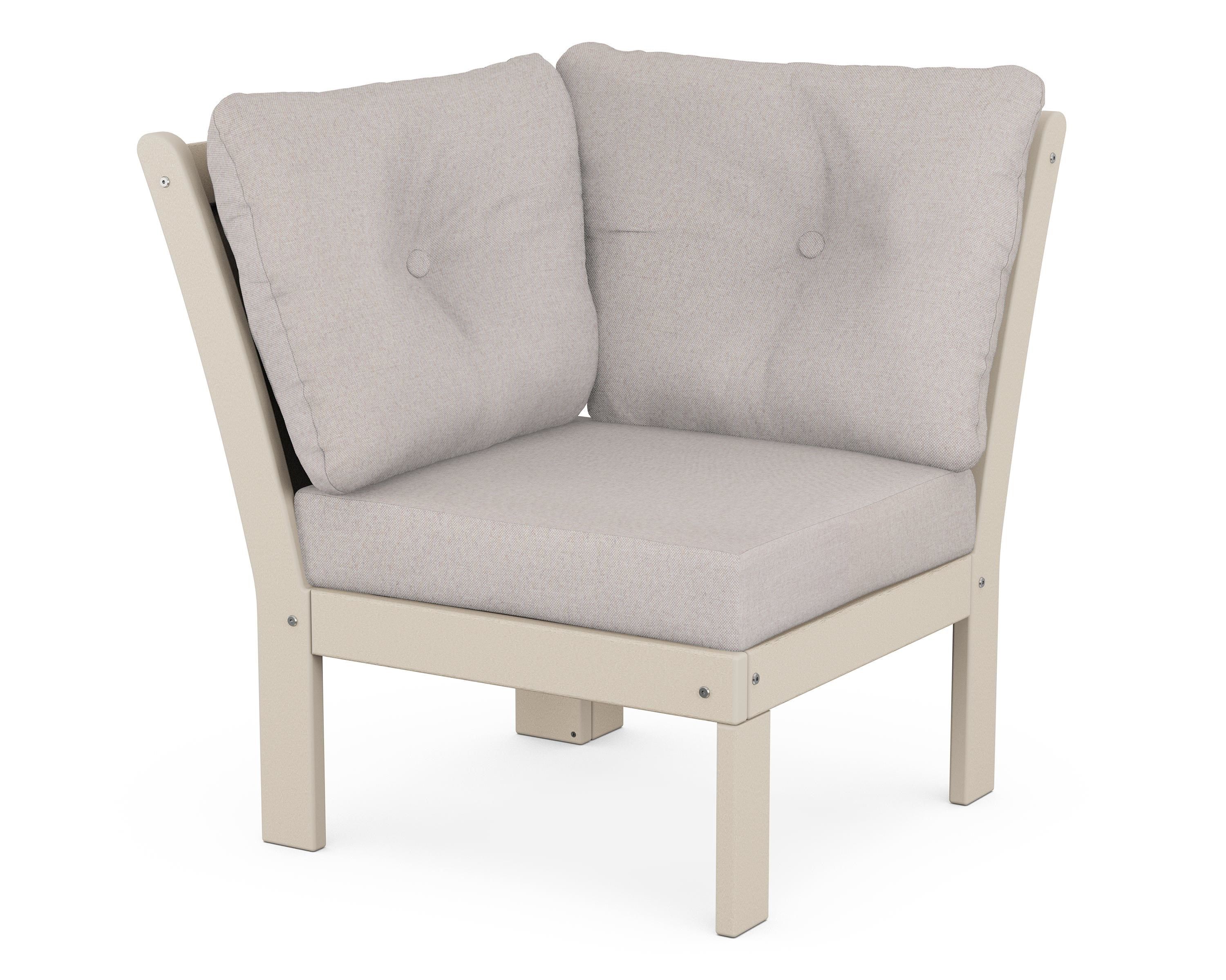 POLYWOOD® Vineyard Modular Corner Chair in Sand / Dune Burlap