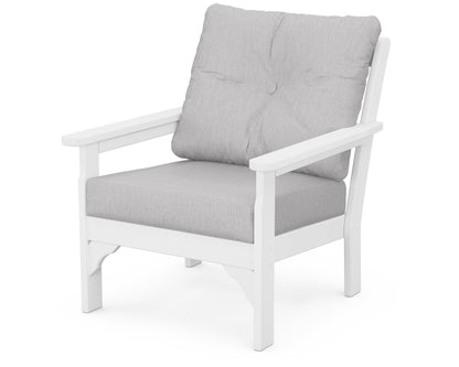 POLYWOOD® Vineyard Deep Seating Chair in White / Granite