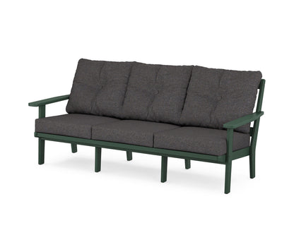 POLYWOOD® Oxford Deep Seating Sofa in Green / Ash Charcoal