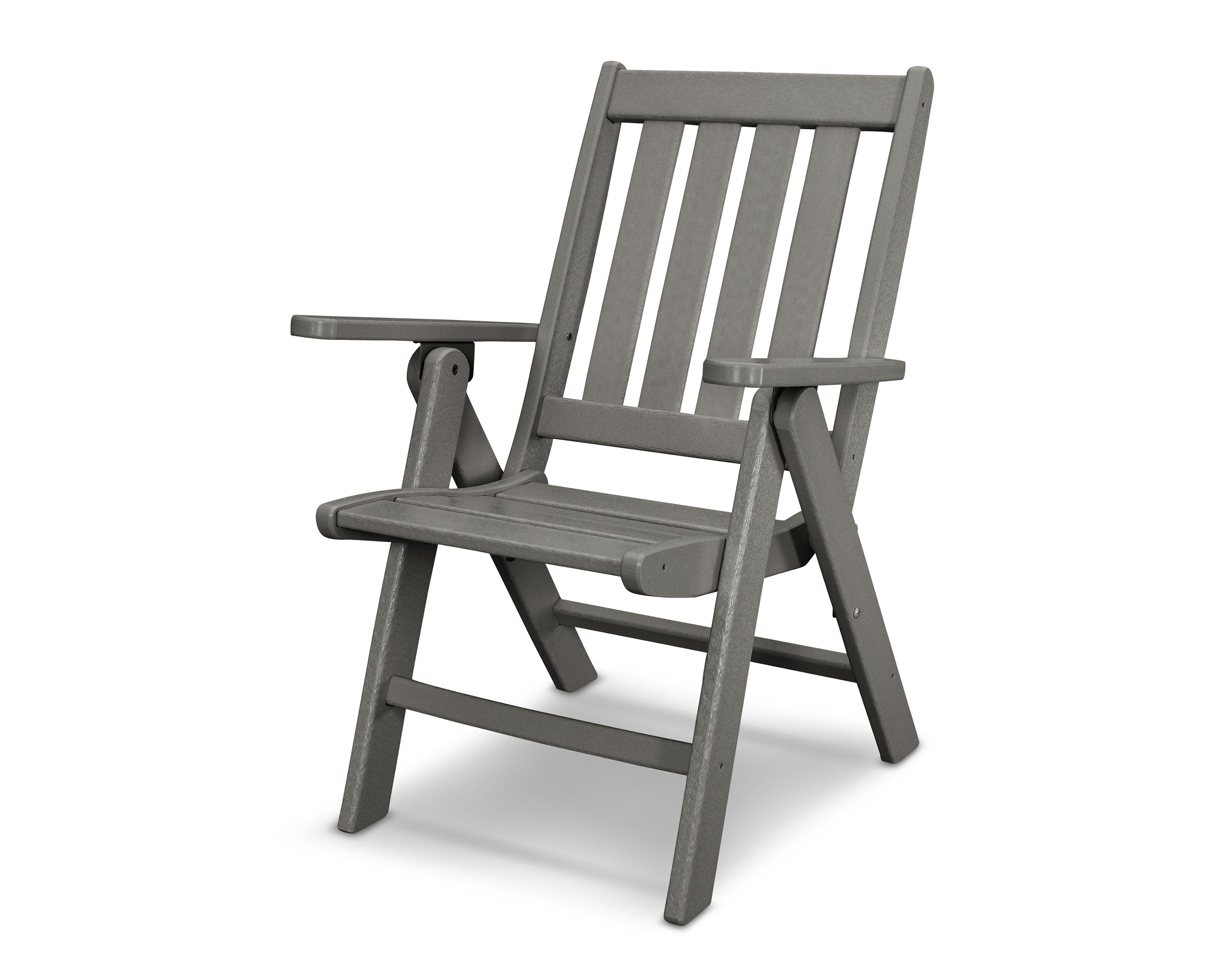 POLYWOOD® Vineyard Folding Dining Chair in Slate Grey