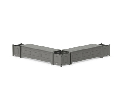 Country Living 60" Country Living L- Shaped Planter Storage Bench Corner Set in Slate Grey