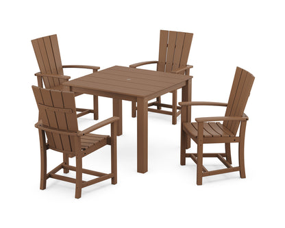 POLYWOOD® Quattro 5-Piece Parsons Dining Set in Teak