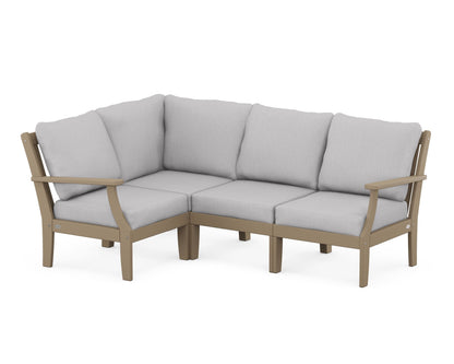 POLYWOOD® Braxton Modular 4-Piece Deep Seating Set in Vintage Sahara / Granite