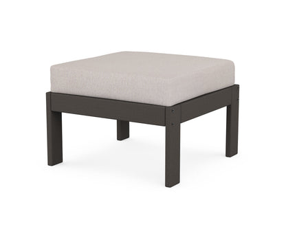 POLYWOOD® Vineyard Modular Ottoman in Vintage Coffee / Dune Burlap