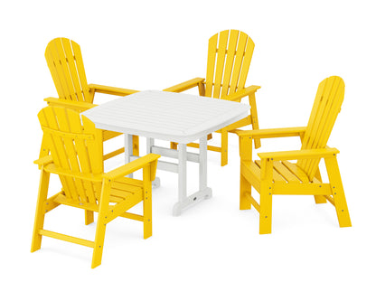 POLYWOOD® South Beach 5-Piece Dining Set with Trestle Legs in Lemon / White