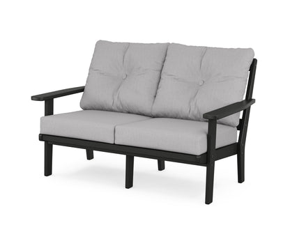 POLYWOOD® Prairie Deep Seating Loveseat in Black / Granite