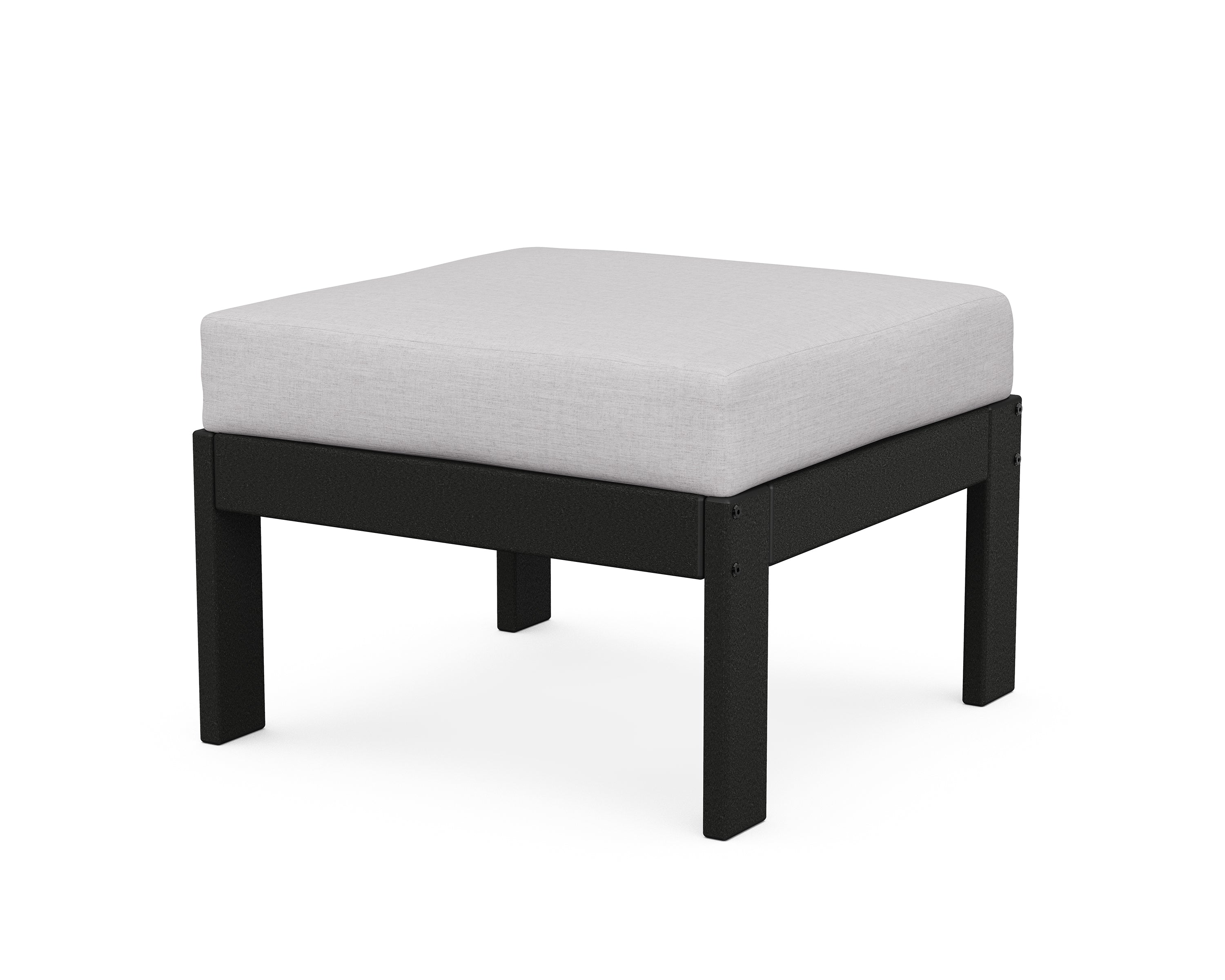 POLYWOOD® Vineyard Modular Ottoman in Black / Granite