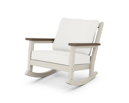 POLYWOOD® Chippendale Deep Seating Rocking Chair in Sand / Kona / Natural Linen