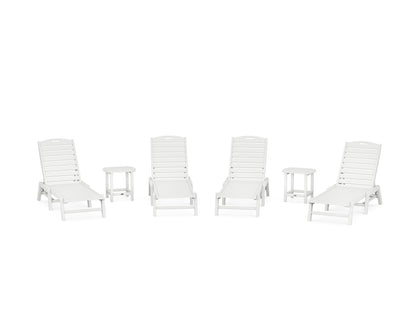 POLYWOOD® Nautical Chaise 6-Piece Set in White