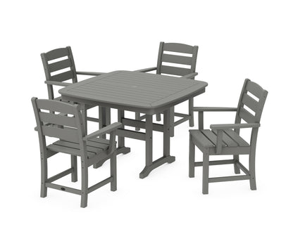 POLYWOOD® Lakeside 5-Piece Dining Set with Trestle Legs in Slate Grey