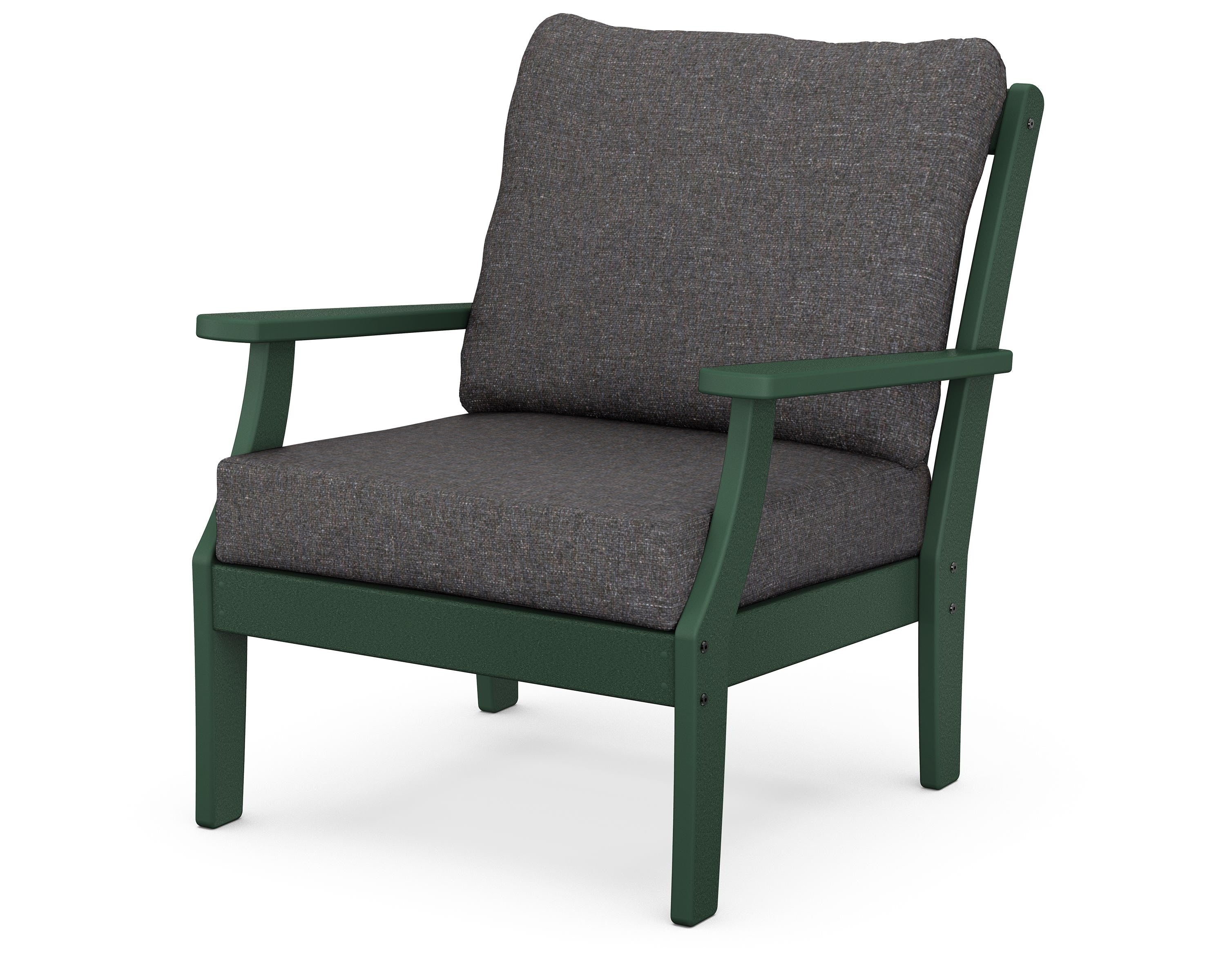 POLYWOOD® Braxton Deep Seating Chair in Green / Ash Charcoal