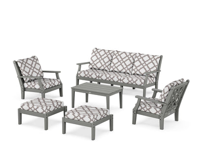 Country Living Wovendale 6-Piece Lounge Sofa Set in Slate Grey / Trellis Grey Mist