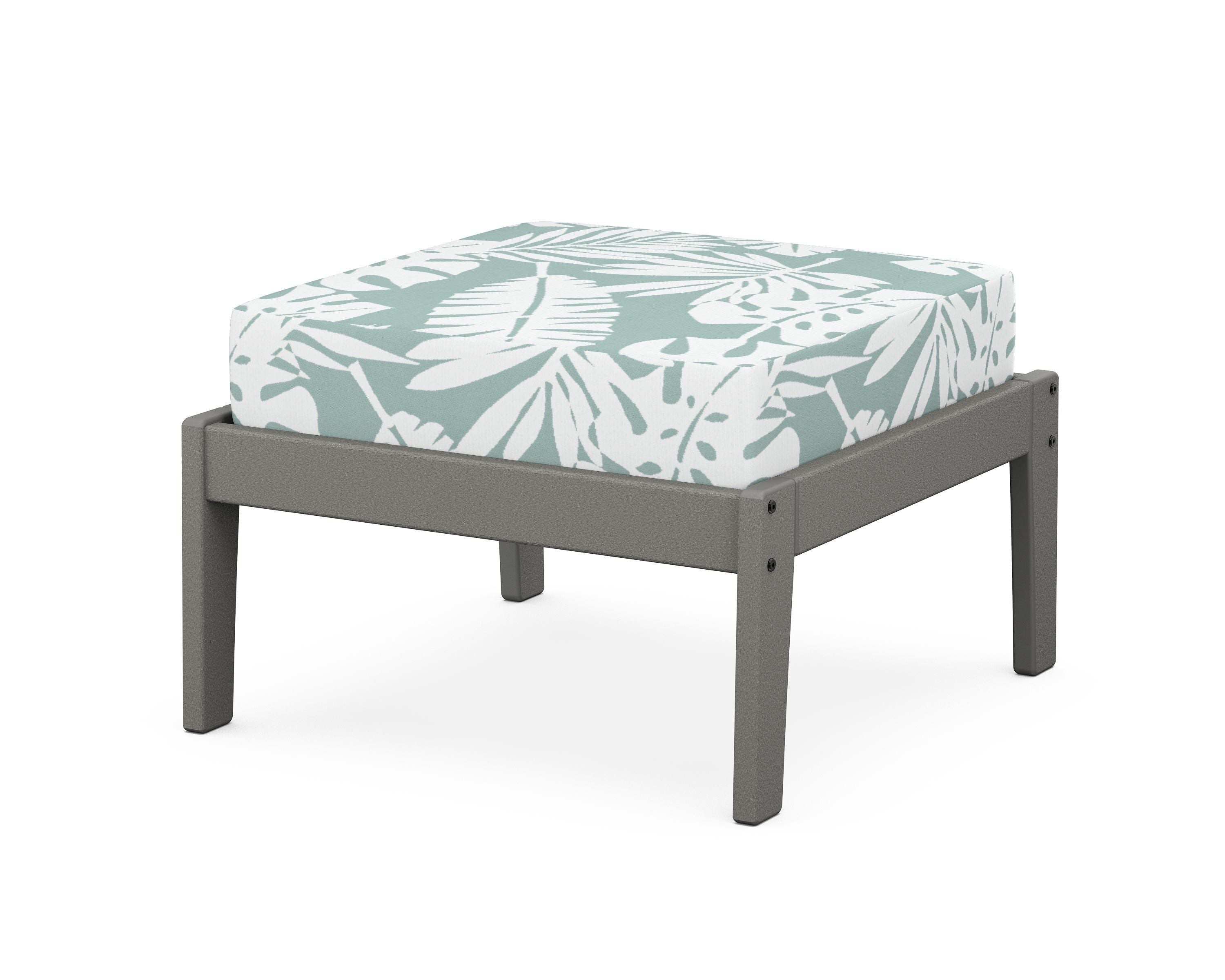 Unbranded Deep Seating Ottoman in Slate Grey / Leaf Glacier Spa