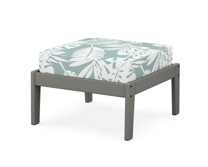 Unbranded Deep Seating Ottoman in Slate Grey / Leaf Glacier Spa