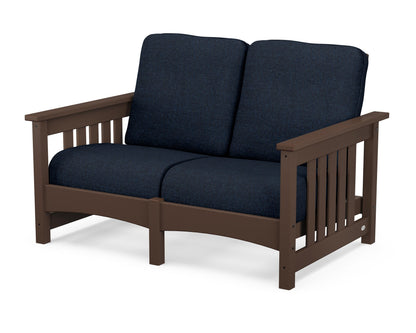 POLYWOOD® Club Mission Loveseat in Mahogany / Marine Indigo