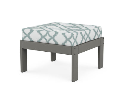 POLYWOOD® Vineyard Modular Ottoman in Slate Grey / Trellis Glacier Spa