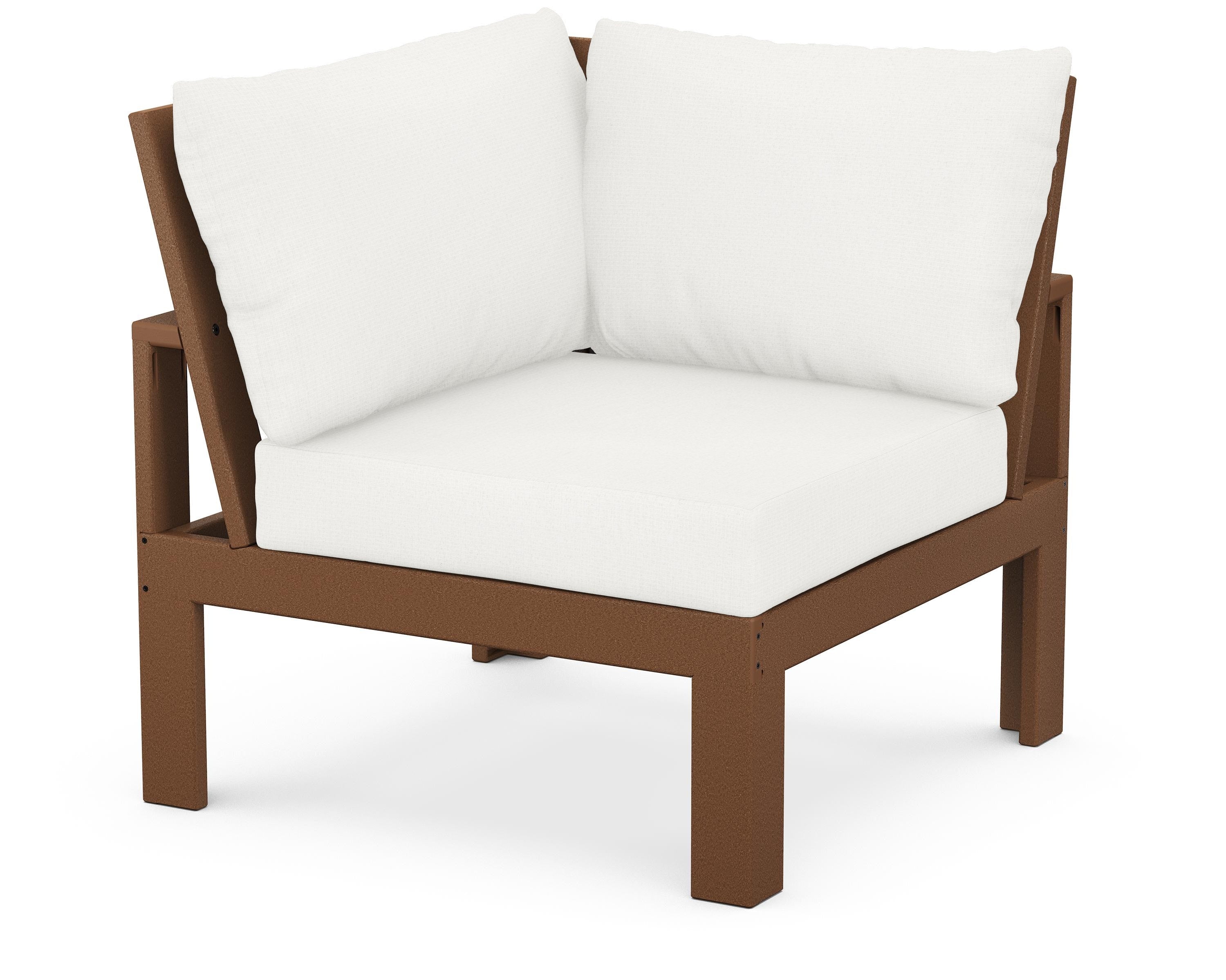 Unbranded Modular Corner Chair in Teak / Natural Linen
