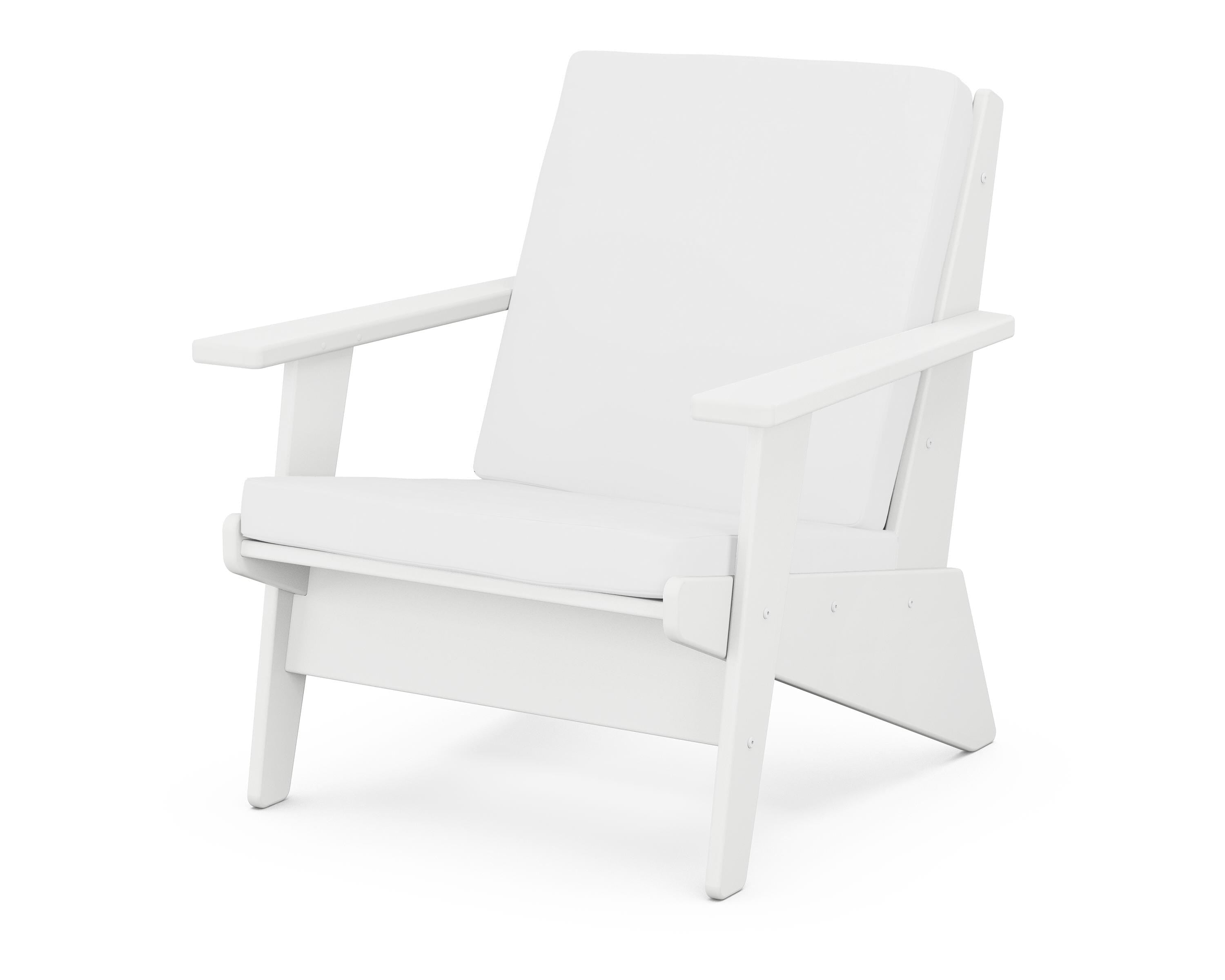 POLYWOOD® Riviera Modern Lounge Chair in White / Natural