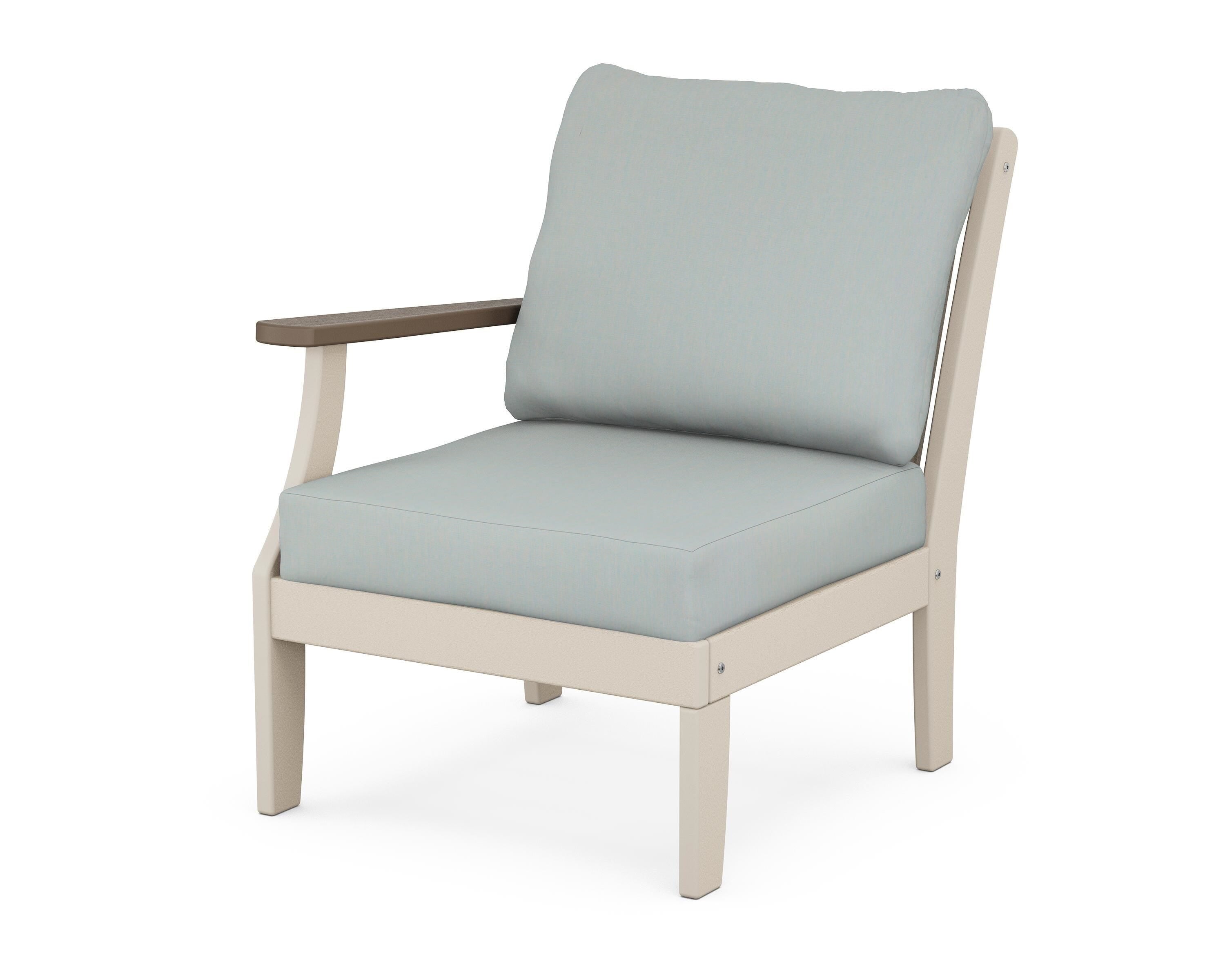 POLYWOOD® Braxton Modular Left Arm Chair in Sand / Kona / Spa