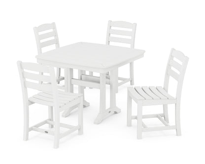 POLYWOOD® La Casa Café Side Chair 5-Piece Dining Set with Trestle Legs in White