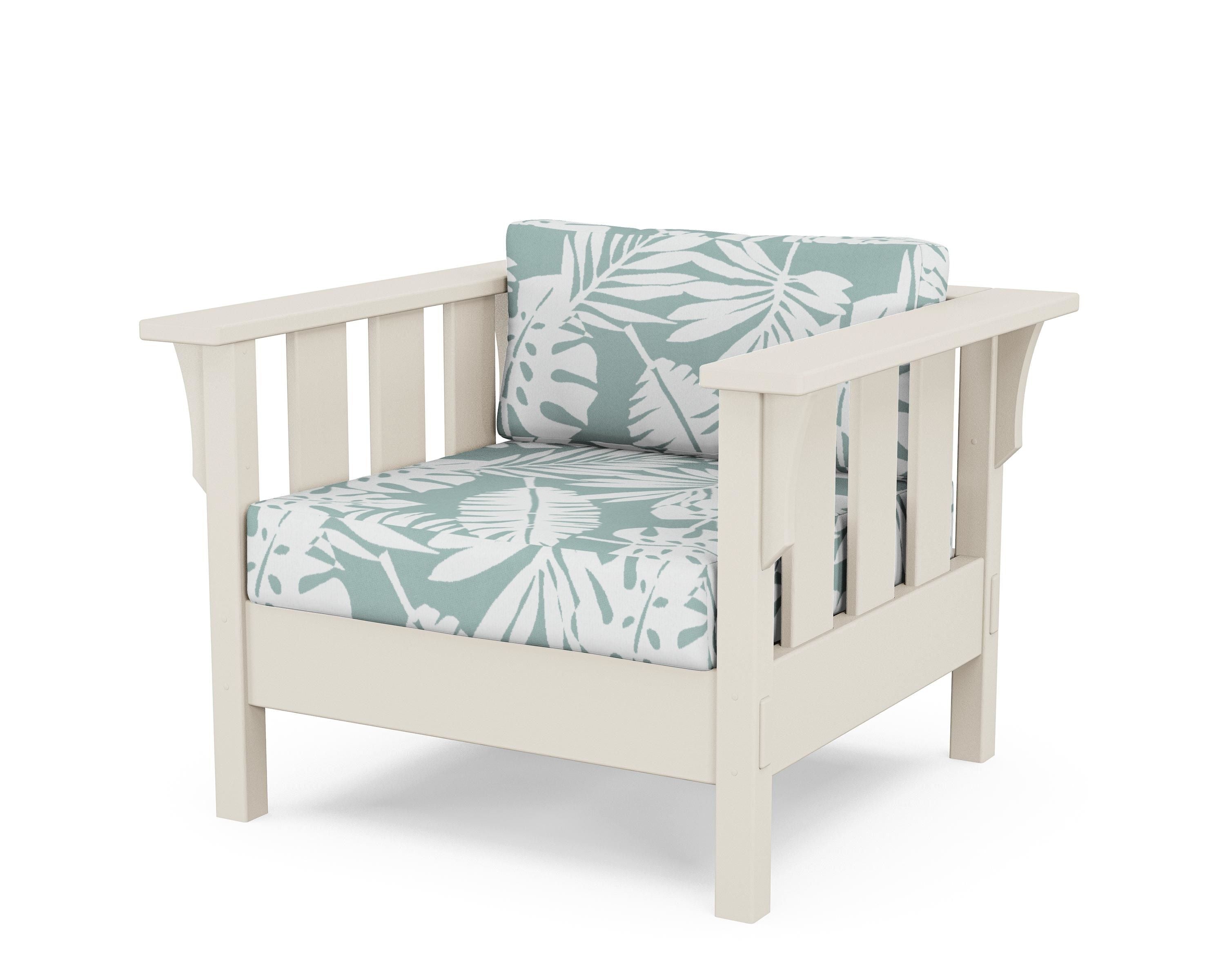 Martha Stewart by POLYWOOD® Acadia Deep Seating Chair in Sand / Leaf Glacier Spa