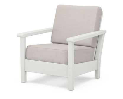 POLYWOOD® Harbour Deep Seating Chair in Vintage White / Dune Burlap