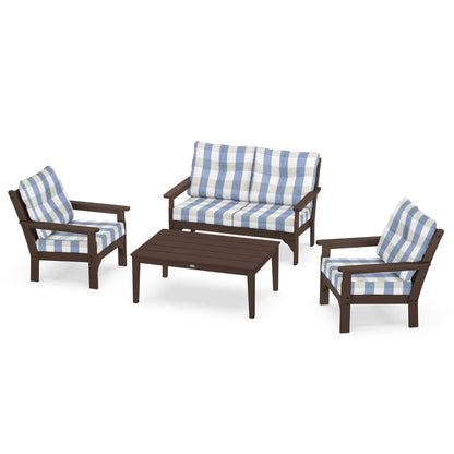 Vineyard 4 Piece Deep Seating Set - Mahogany