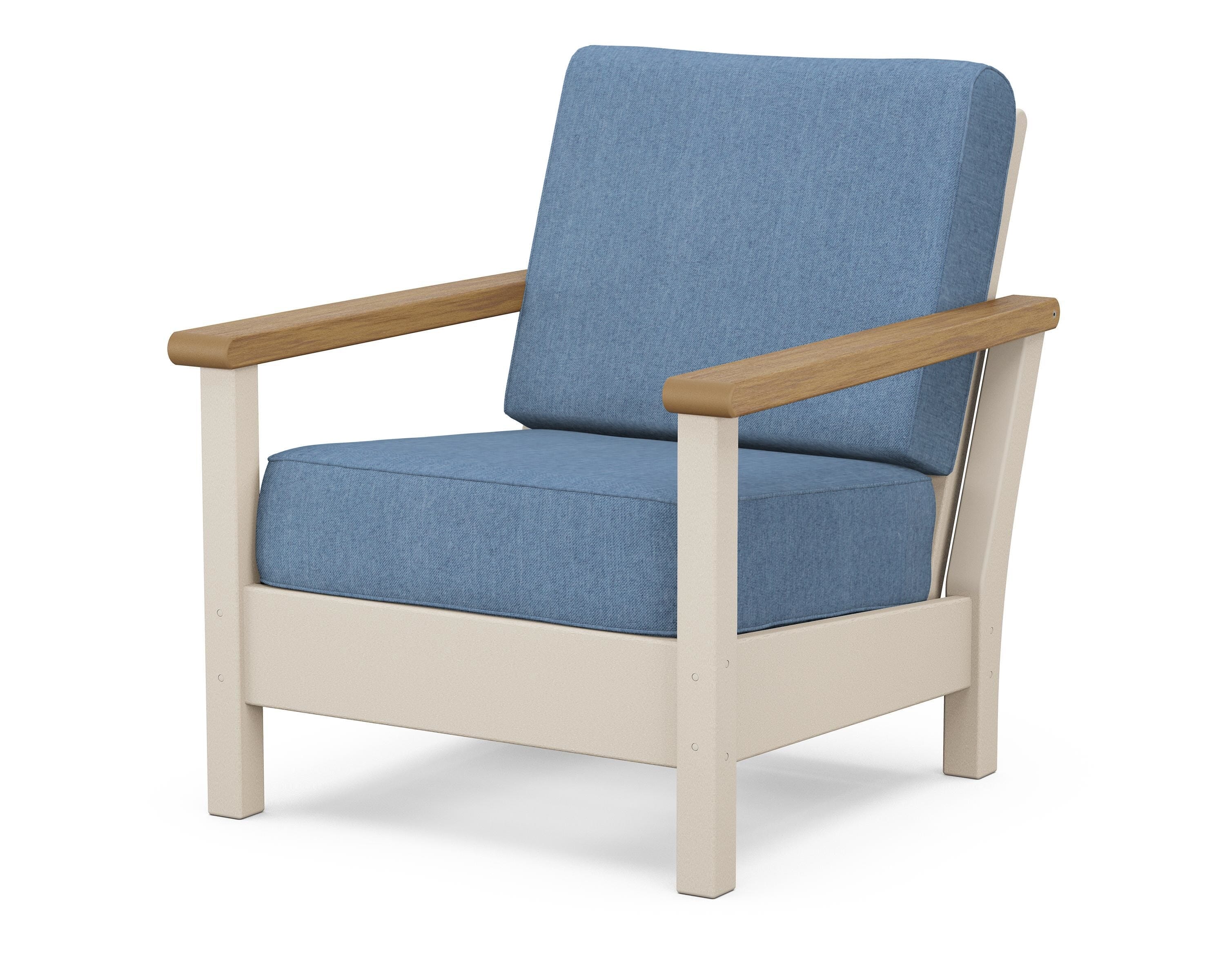 POLYWOOD® Harbour Deep Seating Chair in Sand / Natural / Sky Blue