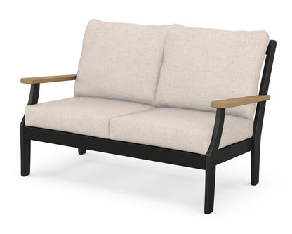 POLYWOOD® Braxton Deep Seating Loveseat in Black / Natural / Blend Linen