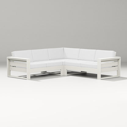 PW Designer Series Latitude Corner Sectional in Vintage White / Natural