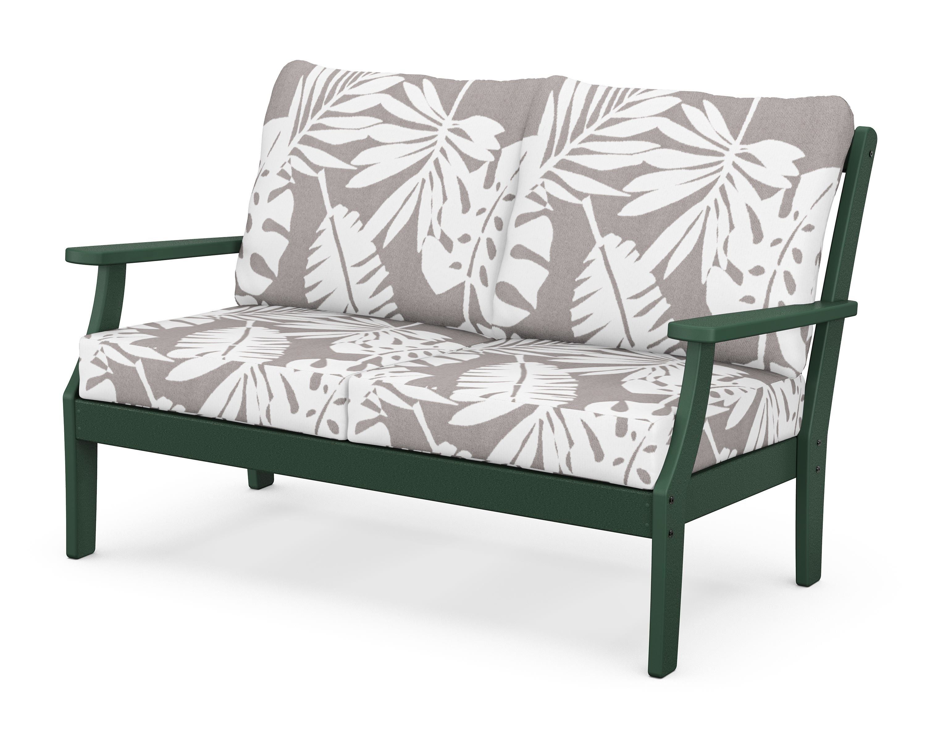 POLYWOOD® Braxton Deep Seating Loveseat in Green / Leaf Grey Mist