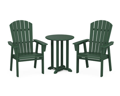 POLYWOOD® Nautical Adirondack 3-Piece Round Bistro Dining Set in Green